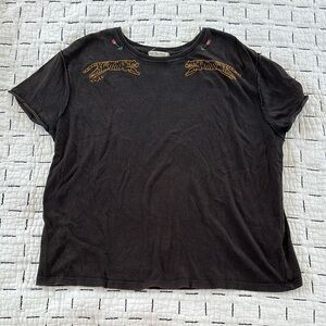 Free People Black Graphic Tee